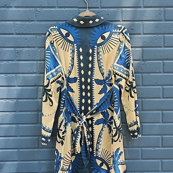Farm Rio Long Sleeve Blazer Dress Evil Eye Size XSmall - Picture 6 of 6